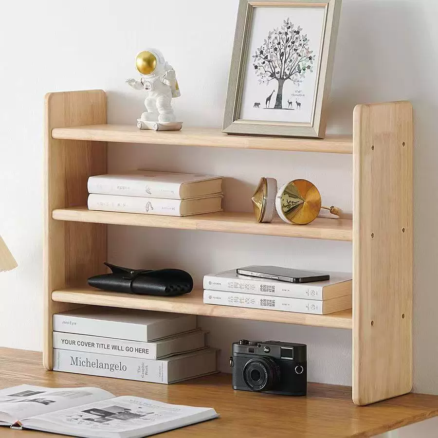 Деревянная стойка для хранения рабочего стола Многослойная небольшая стойка для хранения Студенческая стойка для отделки стола