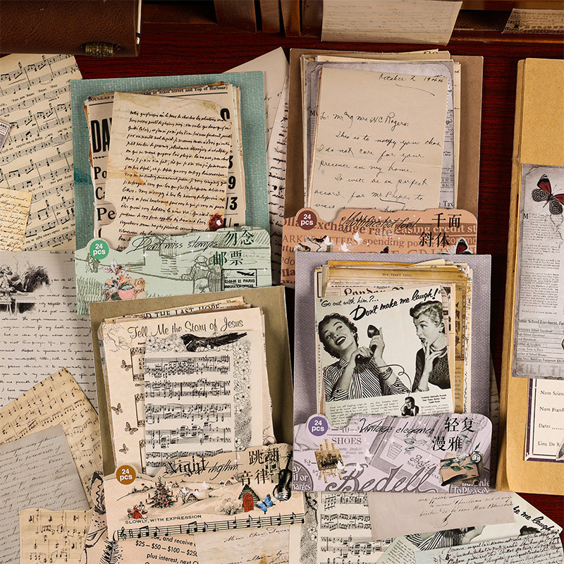 Texto retro Diario material pegatinas DIY Diario pegatinas infantiles Fondo inglés material retro papelería pegatinas