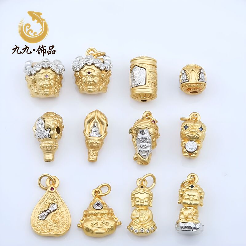 High color ancient method sand gold three-sided Buddha baby Fozagilam three-way accessories diy handmade text play accessories High color ancient method sand gold three-sided Buddha baby Fozagilam three-way accessories diy handmade text play accessories