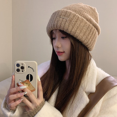 韓国のニット帽の子供は秋冬の大頭を厚くして保温して耳の冷たい帽子を保護します。