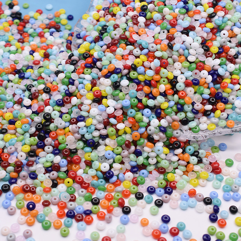 Cross-border hot 6*3mm mixed color abacus beads donut beaded diy bracelet necklace beaded jewelry accessories wholesale