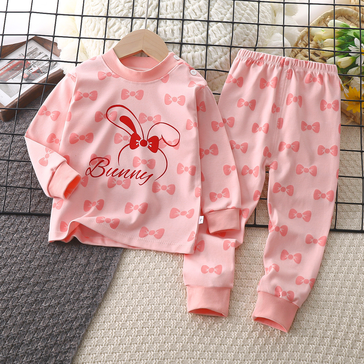 Conjunto de ropa interior de algodón para niños, calzoncillos largos de otoño para niños, ropa de algodón para bebés, estampado de dibujos animados para niños