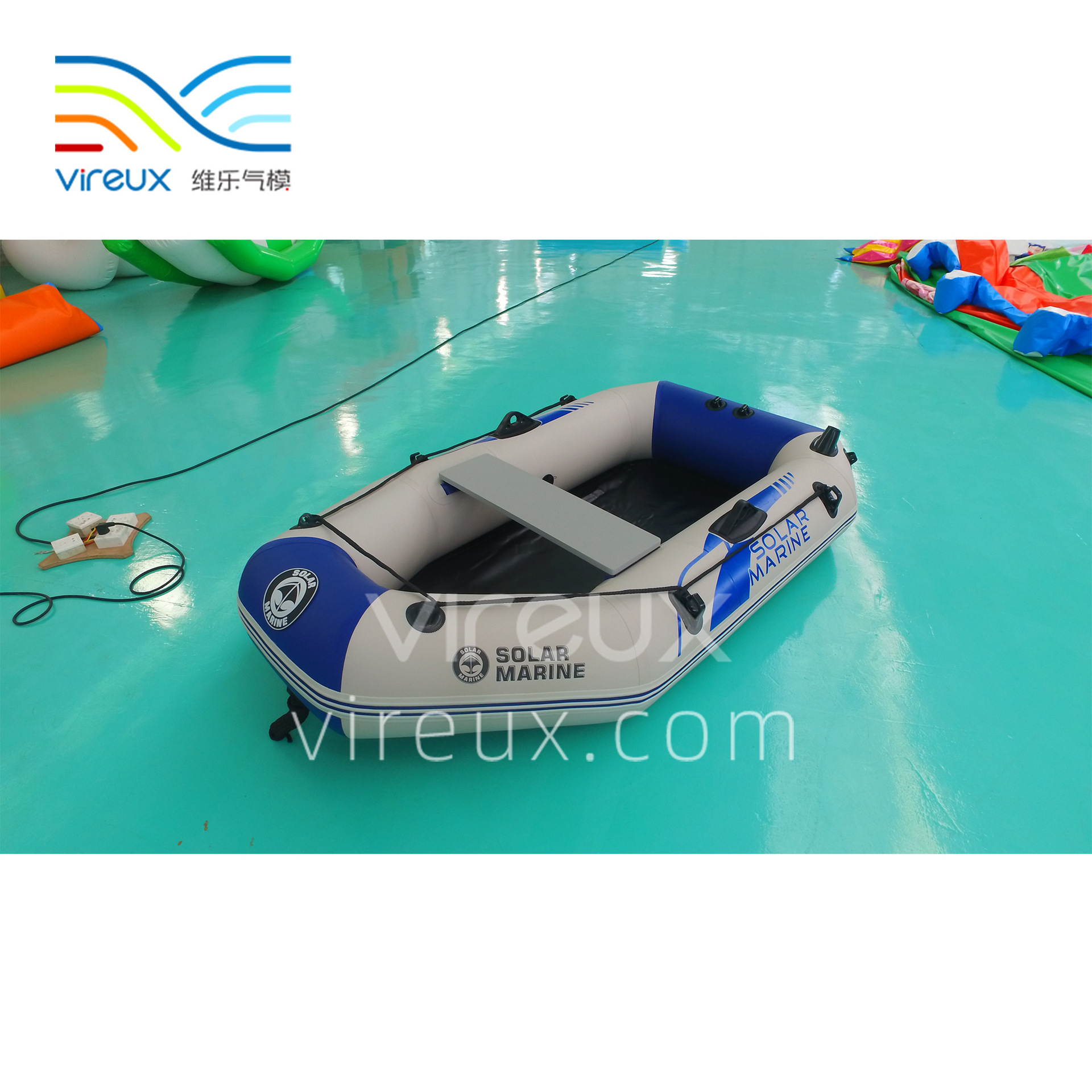 厂家定制充气pvc白色充气船户外冒险漂流旅游活动皮划艇钓鱼休闲