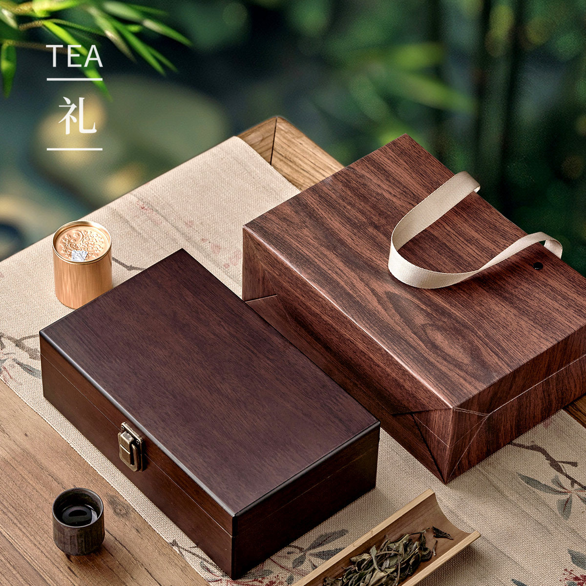 新款小罐茶禮盒通用紅茶岩茶茶葉鐵罐廠家直銷木製茶葉包裝盒空盒