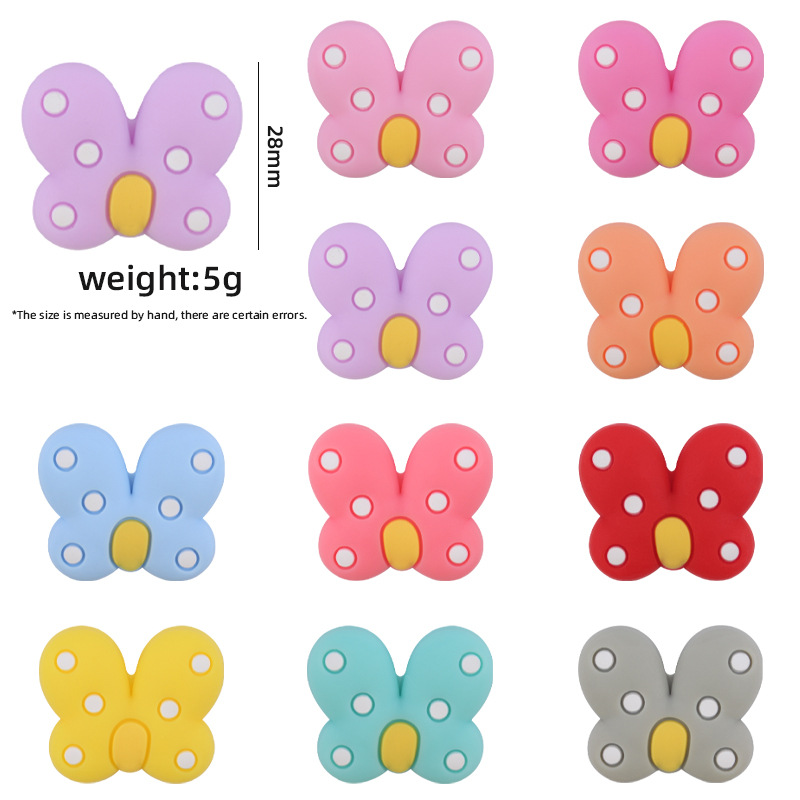 Bebé de dibujos animados silicona mariposa pequeño mordedor creativo bebé DIY chupete cadena pulsera accesorios juguete