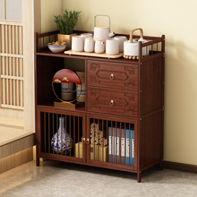 中式茶博古架水柜茶叶置物架茶桌边柜收纳柜客厅茶柜