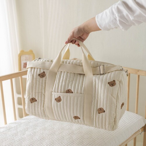 Korean Instagram new embroidered travel bag large capacity luggage bag lightweight storage shoulder bag Boston bag