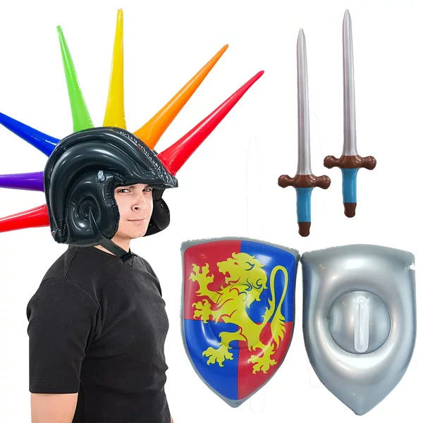 Inflatable shield cross-border in-stock inflatable sword wholesale PVC children's inflatable toy inflatable blue sword shield