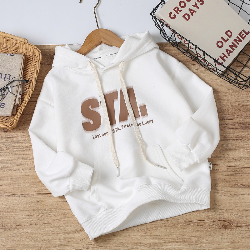 Abbigliamento per ragazzi, felpa con cappuccio per ragazze in velluto spesso, maglia a maniche lunghe per bambini di taglia media e grande, elegante_voghion.com