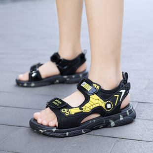 Boy's Sandals Summer 2024 Summer Small and High School Children's Shoes Non-slip Soft Bottom Children's Shoes Student's Beach Shoes Korean Style