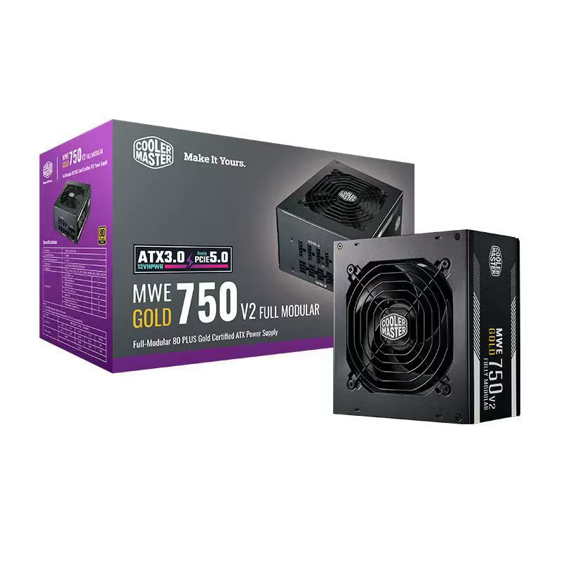 Cooler Supreme MWE750 блок питания, нативный ATX3.0, золотой сертификат, полный модельный ряд 80Plus, настольный компьютер, киберспорт
