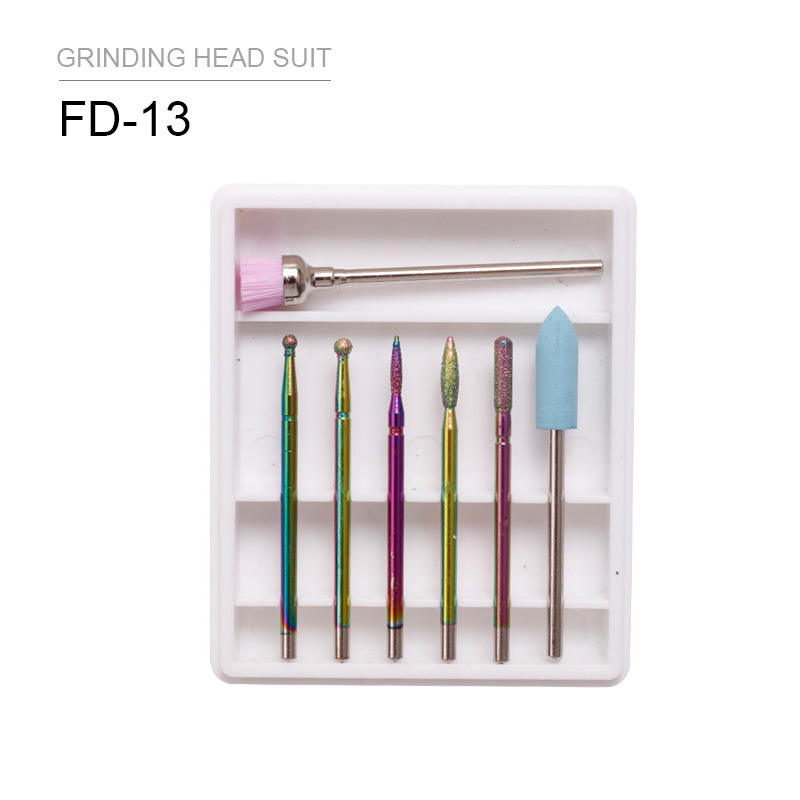 Transfronterizo manicuras aleación de tungsteno acero abrasivo conjunto abrasivo cepillo de pulido herramienta de pulido de piel muerta