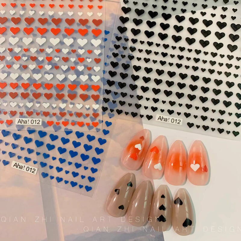 Love Nail Art Sticker Jewelry French Black White Laser Heart Pattern Nail Sticker Spice Girl Small Love Material Love Nail Art Sticker Jewelry French Black White Laser Heart Pattern Nail Sticker Spice Girl Small Love Material