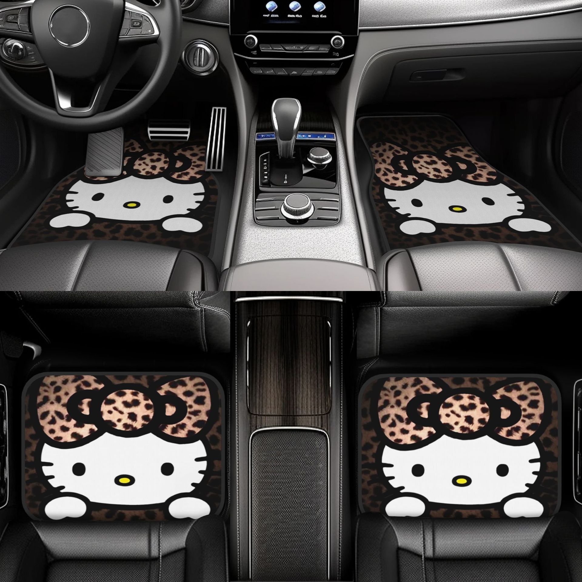 Cartoon Cute Hello Kitty Car Floor Mats Four-Piece Set Mickey Mouse Water-Absorbent and Dirt-Resistant Floor Mats for All Seasons Cross-Border