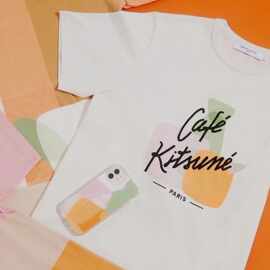 MK 法式 cafe 联名系列 T恤 男女同款经典咖啡杯椰奶白短袖T恤衫