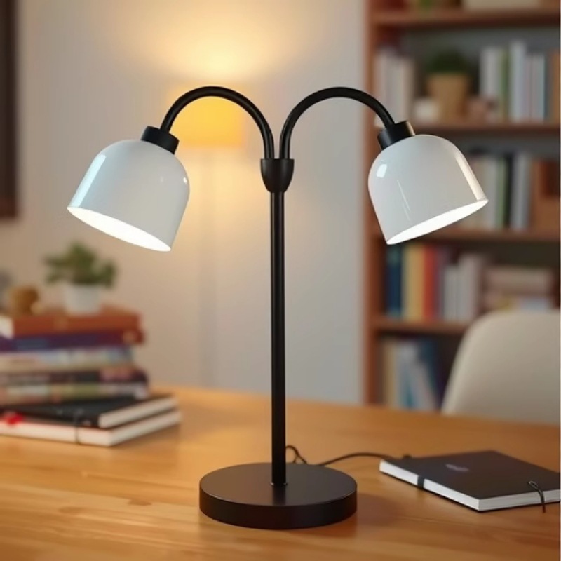 Fabricación de vidrio de barra recta de metal de doble cabezal de lujo ligero de estilo europeo, decoración de luz nocturna creativa, habitación