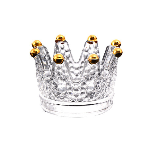 Chic High-Definition Ins-Style European Candlestick Crystal Ashtray Crown Ashtray Creative Home Glass Ashtray