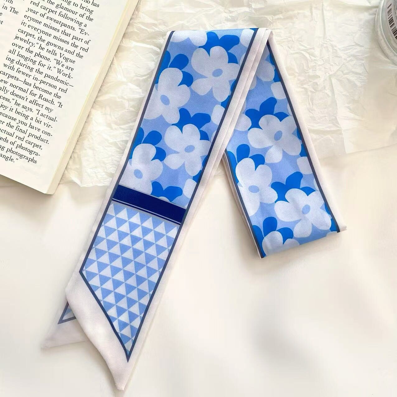 Blue flower scarf