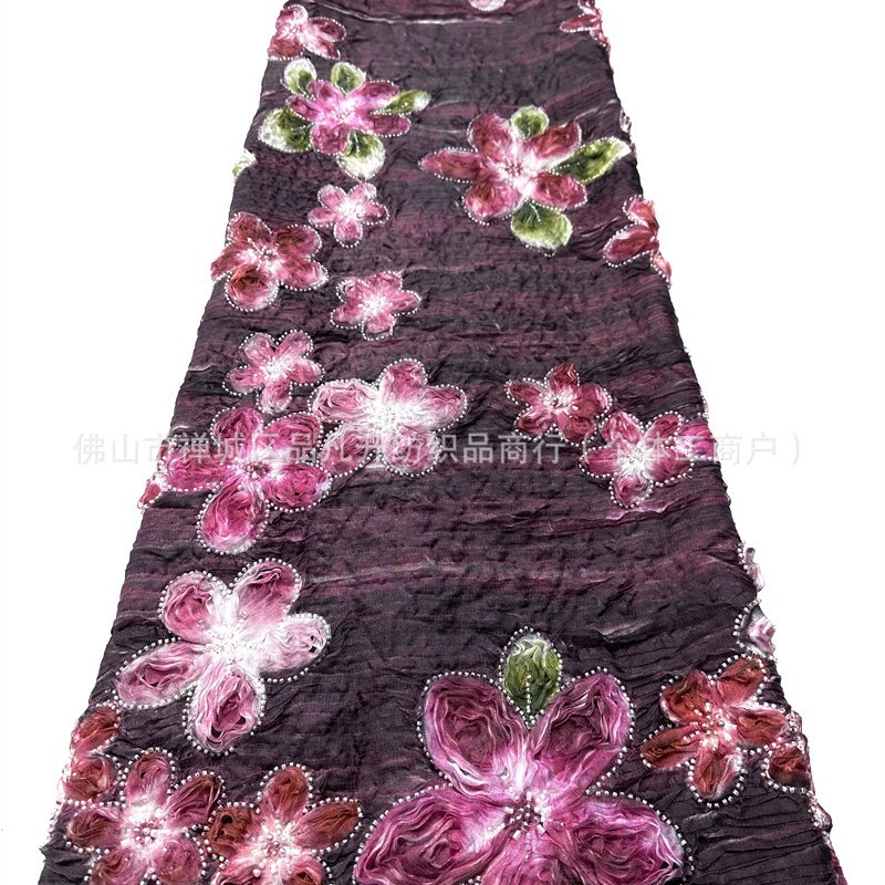 Fábrica directa bandeja bordada alta moda vestido vestido tela al por mayor transfronteriza en stock
