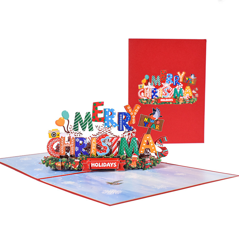 アマゾン創意3d立体グリーティングカードクリスマス祝日祝福カード手作り紙彫刻カラフルクリスマス純字|undefined