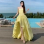 高腰气质夏季欧美连衣裙