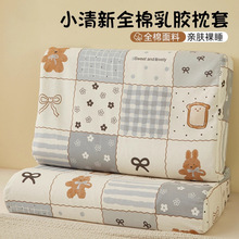 纯棉乳胶枕套40x60一对装儿童橡胶记忆枕头套30x50宝宝枕芯内胆套