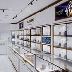 香水商场珠宝展示柜定做 精品首饰玻璃柜黄金饰品陈列柜带led灯具