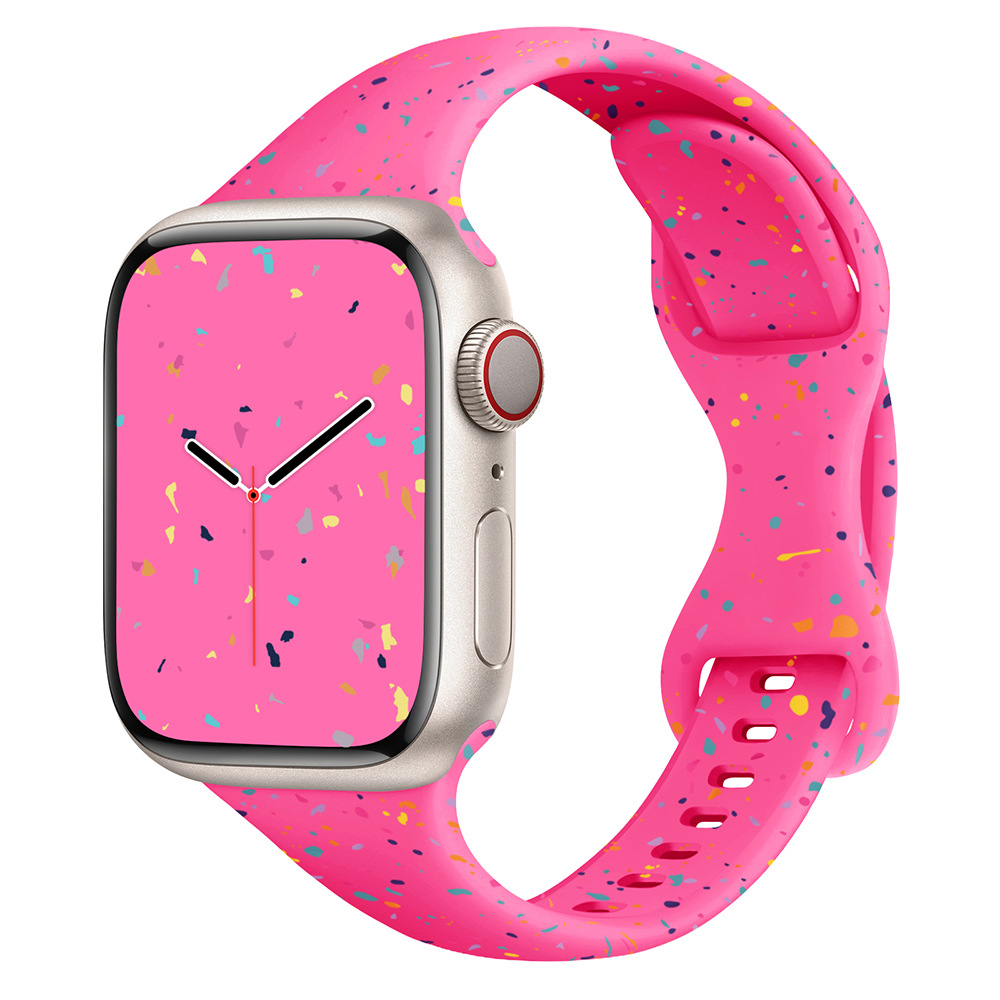 Aplicable a Apple Watch correa iwatch9 cintura pequeña mariposa botón de color chip nuevo tipo de mujer s8765 correa creativa