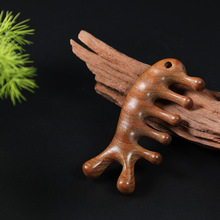 檀木多功能按摩梳宽齿刮鼻子点穴头疗梳创意造型梳头檀木女生梳子