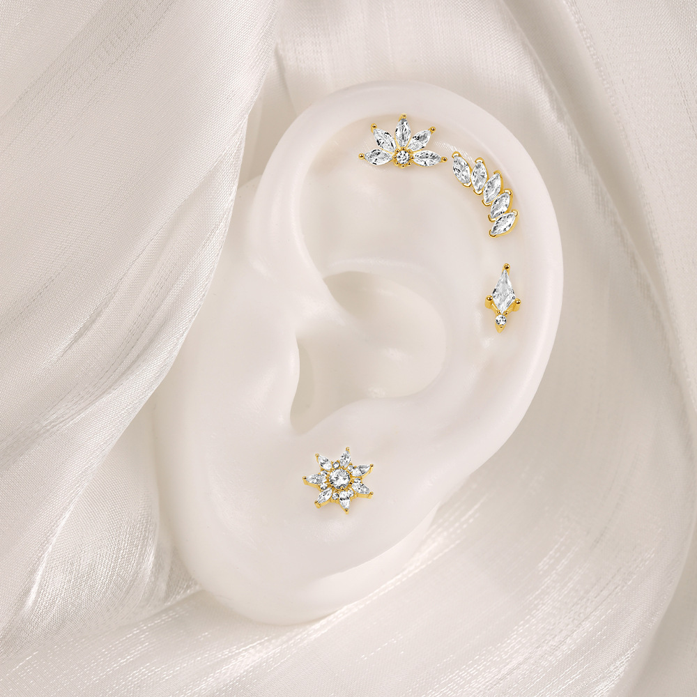 3g Weight Zircon Inlay Material Ear Studs Classification Ear Cartilage Rings & Studs Piercing Type 1 Piece Quantity Daily, Festival Occasion 925 Sterling Silver Material Geometric Pattern Unisex Gender Inlay Design Shiny Style 1 Piece Ear Cartilage Rings & Studs Shiny Geometric 925 Sterling Silver Inlay Zircon Ear Cartilage Rings & Studs 16