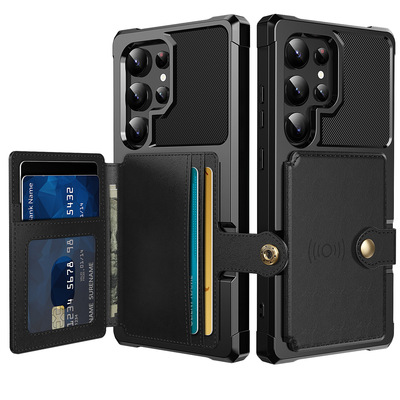 Подходит для Samsung S23/S24/S25/S26Ultra чехол для карт/кожаный флип-чехол/защитный чехол для держателя карты