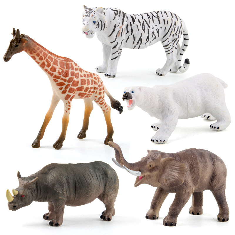 Fuente de la fábrica de simulación infantil bosque modelo animal elefante tigre león animal hecho a mano modelo decoración juguete