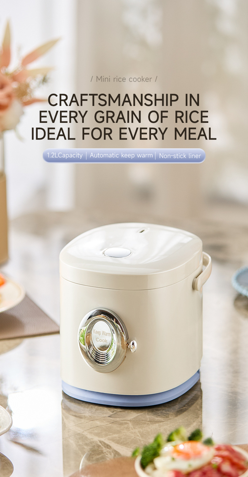Export 1.2-liter Mini Cooker, Small One-person Electric Rice Cooker_voghion.com