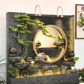 循环流水摆件落地假山喷泉水景客厅办公室装饰景观公司招财水幕墙