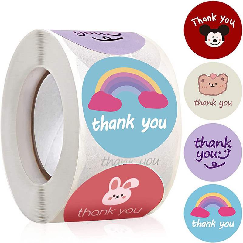卸売り500貼り/巻きクラフト紙ステッカー感謝シール焙煎プレゼントthank youシールラベル|undefined