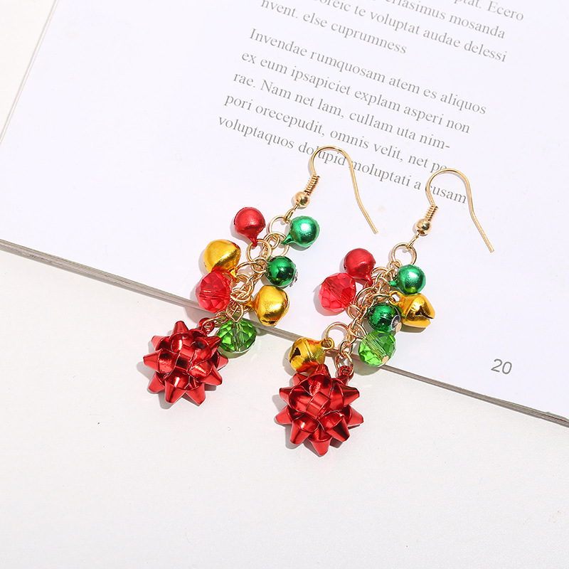 欧米の国境を越えた新しいクリスマスセットのネックレスのイヤリングのブレスレットの花の色の鈴のクリスマスのアクセサリーのアクセサリー|undefined