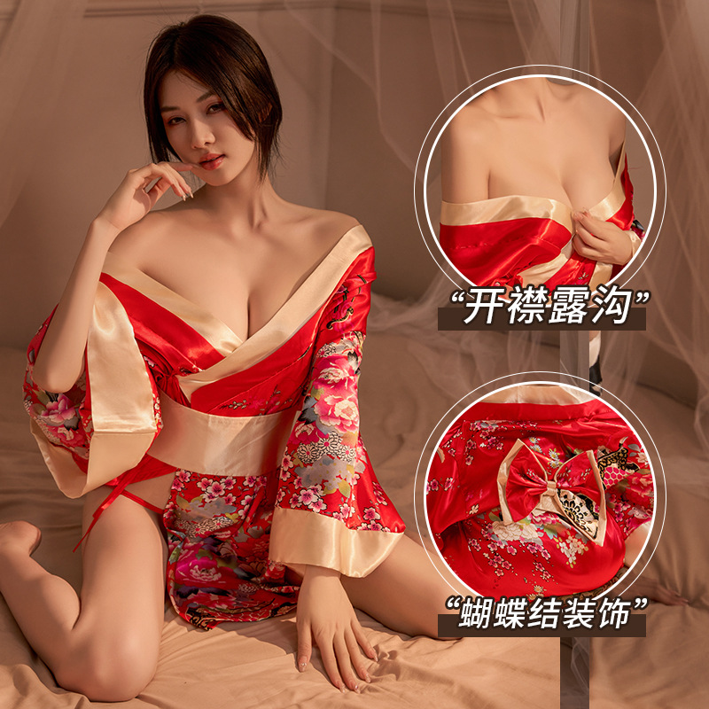 Nueva lencería sexy kimono japonés juego sexy uniforme sexy kimono entrega de una pieza