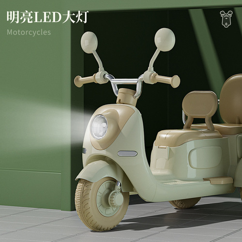 Children's Electric Three-Wheeled Motorcycle Directly from Manufacturer for Both Boys and Girls, Dual-Sitting, Rechargeable Toy Car
