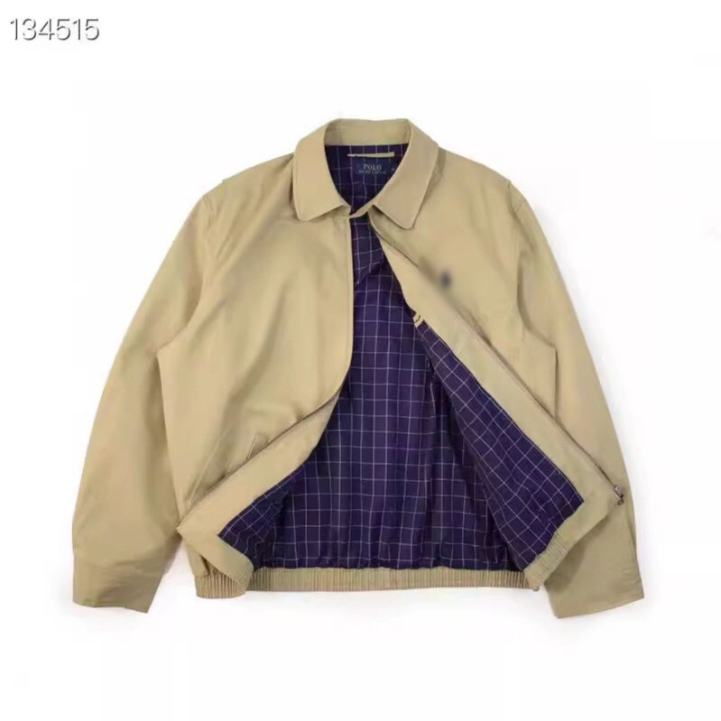 Rl Ralph's American-Style Harrington Horse Logo Jacket, Classic Retro Lapel Zipper Executive Jacket for Men and Women