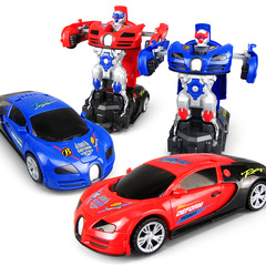 New Automatic Transforming Car with Electric Omnidirectional Movement, Colorful Lighting, and Music - Hot Selling Children's Educational Toy