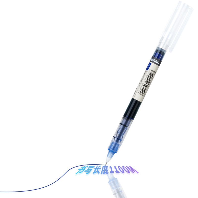 Deli S856 recta pluma líquida pluma de gel para estudiantes bolígrafo pluma de la firma 0,5mm Tubo de aguja completa tres colores