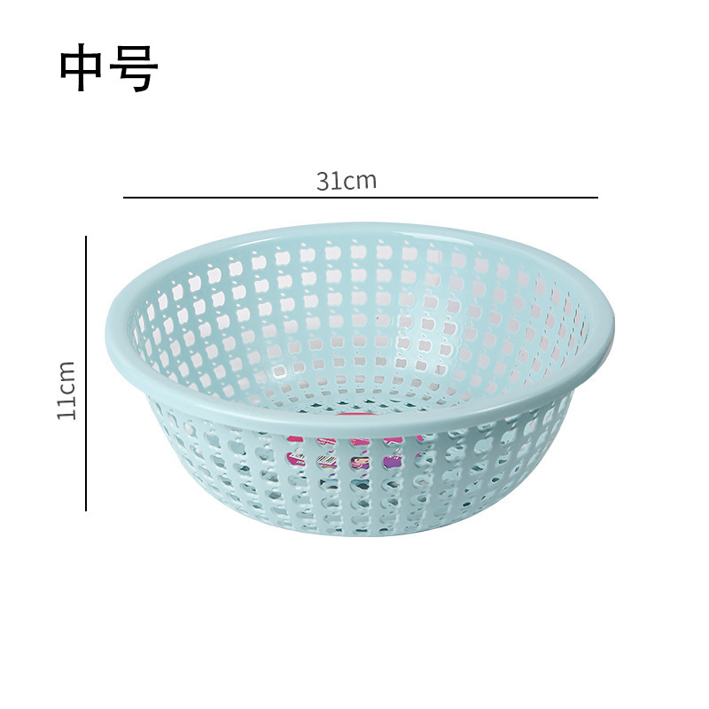 Cesta de drenaje de plástico hueca redonda Cesta de almacenamiento engrosada de frutas y verduras de cocina Cesta de lavado con filtro multifuncional