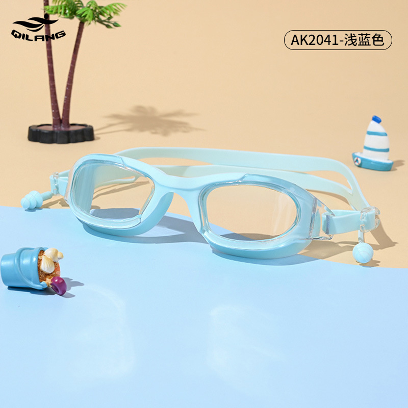 Gafas de Natación con Tapones de Oídos para Adultos PC Impermeable, Anti-vaho para Natación y Buceo