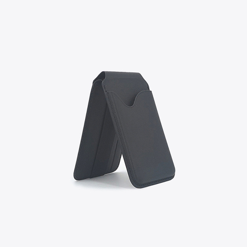 Aplicable a Apple iPhone 16 promox pivote barras PU goma fuerte tarjeta de succión magnética plegable bolsas de soporte de flip