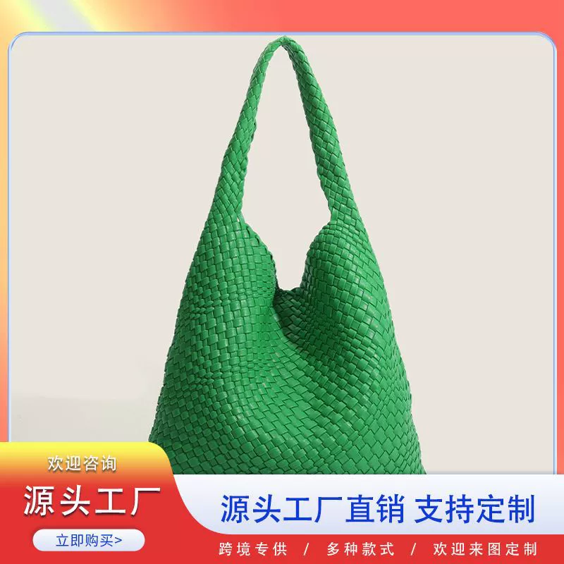 Кожаная ручная вязаная сумка персонализированная мода один продукт pu фабрика прямая продажа ведро сумка сумочка на плечо сумка