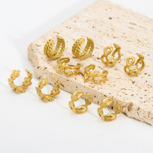 女士百搭ins风双层耳夹无耳洞不锈钢18K保色耳饰高级感气质耳骨夹