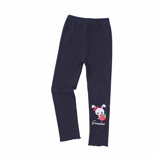 Children's Leggings  Spring Thin Women and Girls Cartoon Mulberry Edge Modal Leggings Elastic Fitted Long Pants