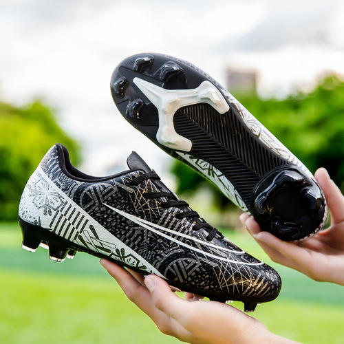 Champion Leopard football shoes broken nails low-top children's professional training sports shoes long nails cross-border large size football shoes