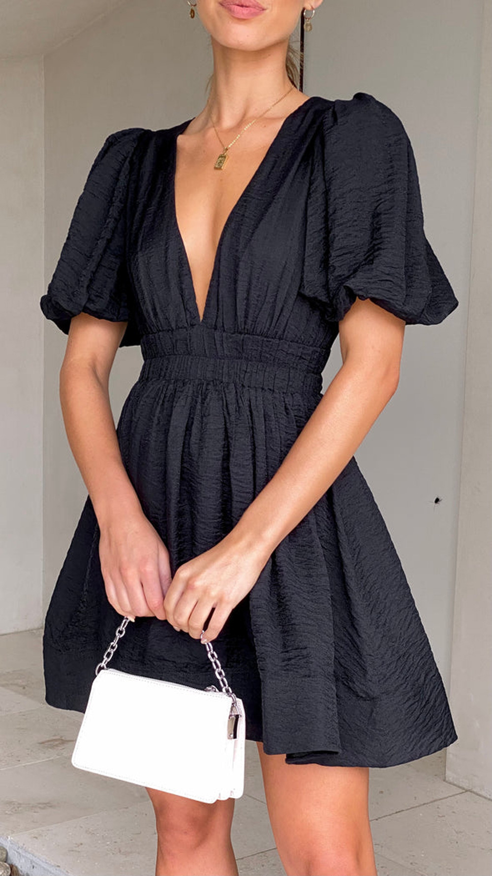 420g Weight Above Knee Dress Length Type Short Sleeve Sleeve Length Regular Dress Dresses Type Bishop Sleeve Sleeve Type Polyester Fabric Type Mid Waist Waist Line Daily Occasion V Neck Neckline Regular Fit Fit Type Solid Color Pattern Summer Season Women's Gender Zipper Design Vacation Style Wholesale Women's Vacation Zipper Solid Color Daily V Neck Short Sleeve Regular Dress 8