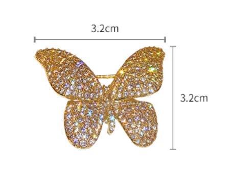 Nuovo design da donna con spilla a farfalla con diamanti flash, spilla con piccolo abito, accessori squisiti, spilla a forma di insetto_voghion.com